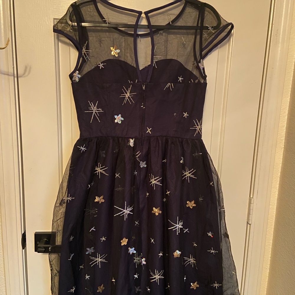 Magnolia Black Midi Dress with Flutter Sleeves and Sweetheart Neckline for Prom